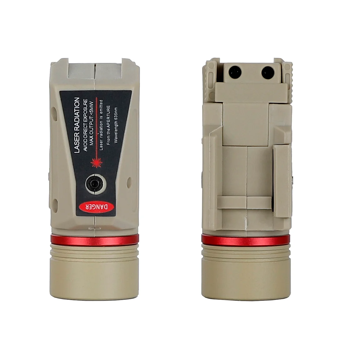 ohhunt® Mini Flashlight Red Laser White LED Flashlight Combo with 20mm Picatinny Rail Mount Weapon Torch Light Tan