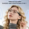 BT6.0 AI Transparent Smart Glasses 156 Languages Intelligent Translator Eyeglasses Type-C Charging HiFi Stereo Headset Glasses for Business Travel Meeting