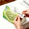 DIY Diamond Art Tissue Box Holder Daisy Flower Heart PU Leather Diamond Art Desktop Organizer Resin Rhinestone Storage Organizers Gem Art Home Office Decor Craft Gift