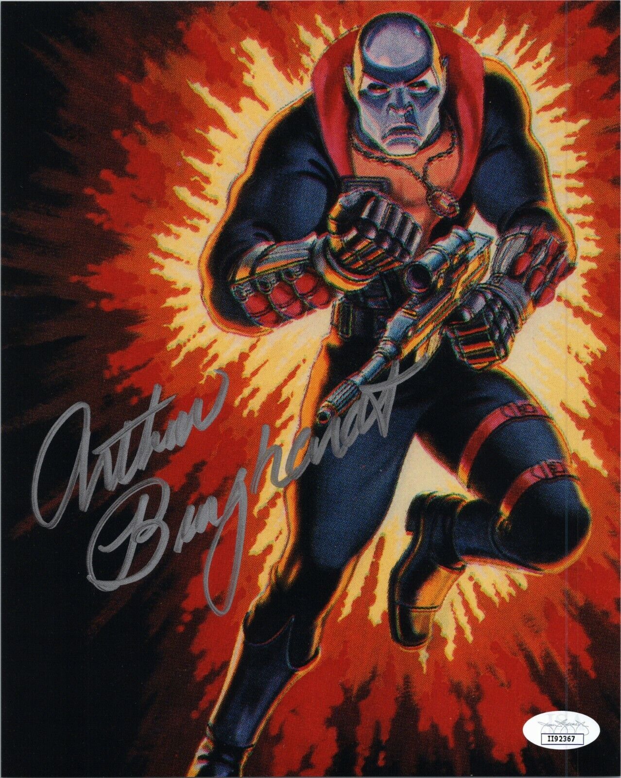 ~ ARTHUR BURGHARDT Authentic Hand-Signed GI JOE ~DESTRO~ 8x10 Photo Poster painting (JSA COA) B~