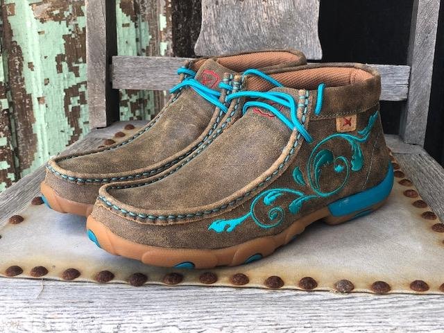 twisted x women's tooled chukka driving mocs