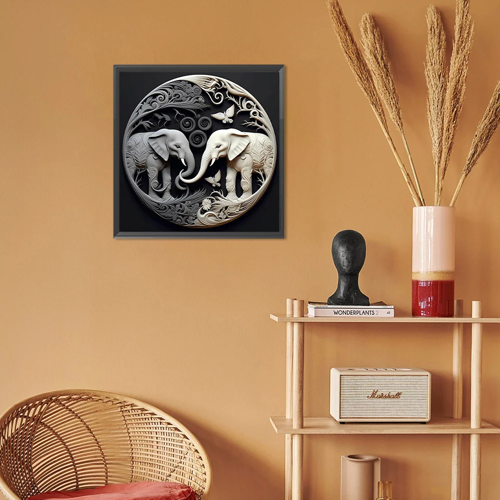 Diamond Painting - Full Round Drill - Elephant(Canvas|30*30cm)