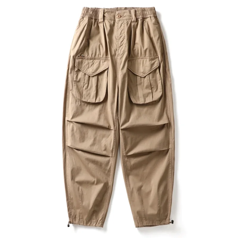 American Casual Cotton Multi-pocket Straight Pants