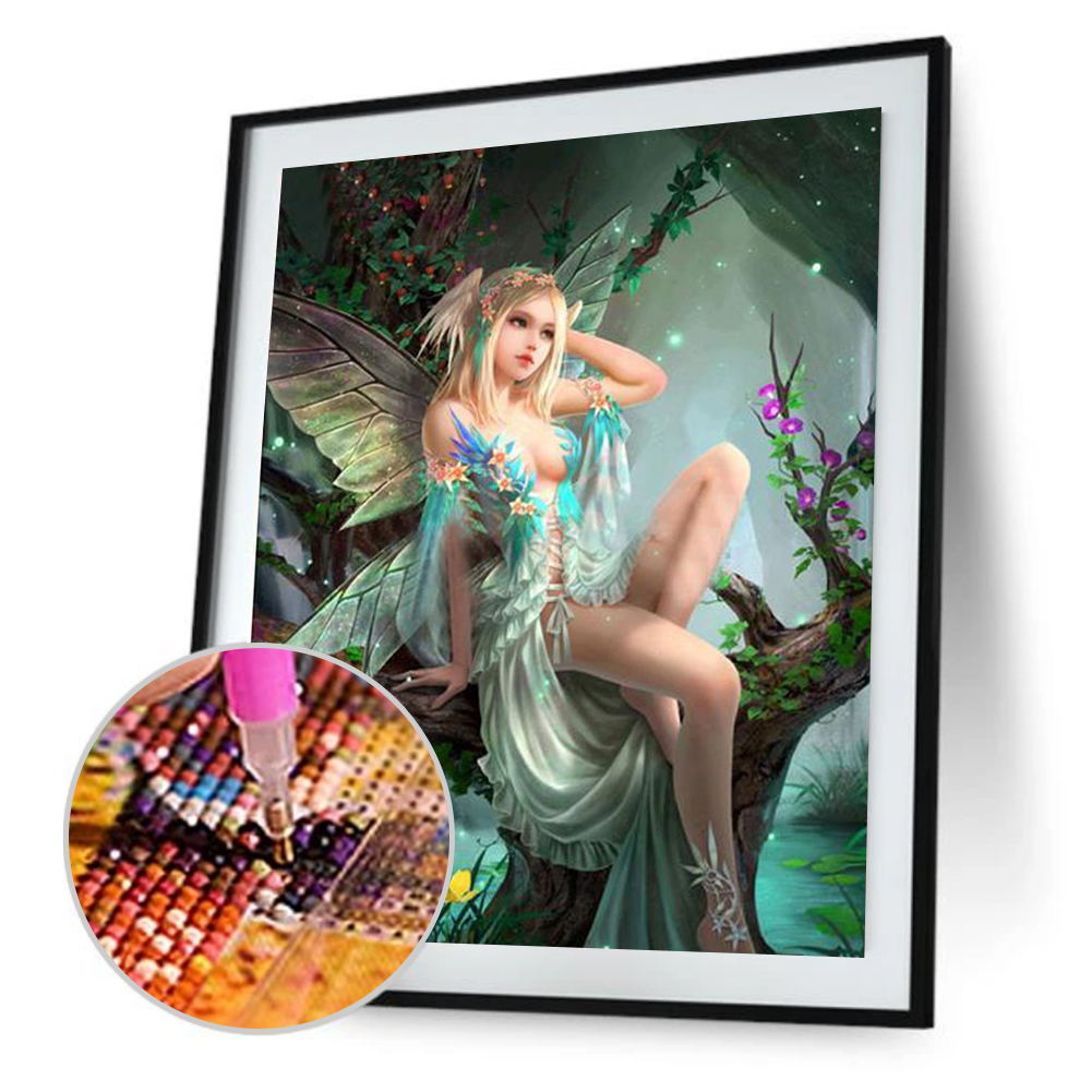 

30*40CM-Female Elf-Round Drill Diamond Painting, 501 Original