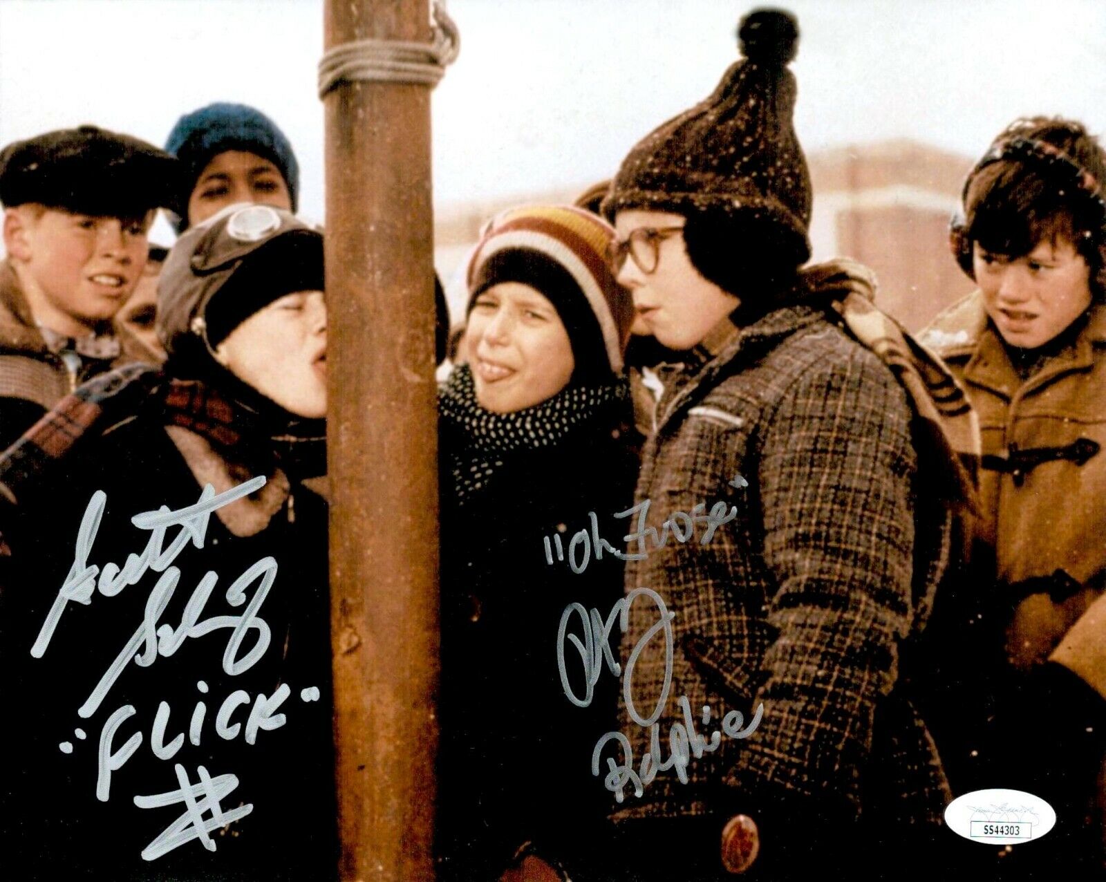 PETER BILLINGSLEY & SCOTT SCHWARTZ Signed 8x10 A CHRISTMAS STORY Photo Poster painting JSA COA