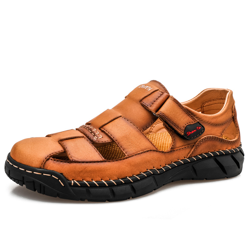 Summer Men's Leather Adjustable Outdoor Casual Sandals | ARKGET