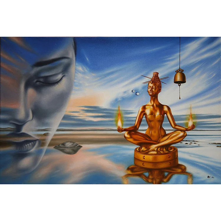 Abstract Buddha  40*30cm(canvas) full round drill diamond painting gbfke