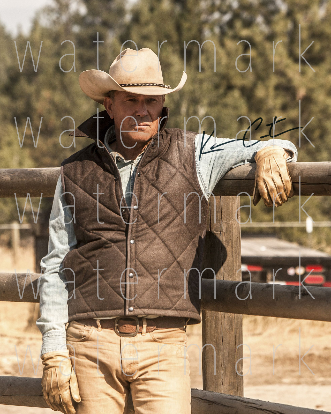 Yellowstone signed Kevin Costner 8X10 print Photo Poster painting picture poster autograph RP
