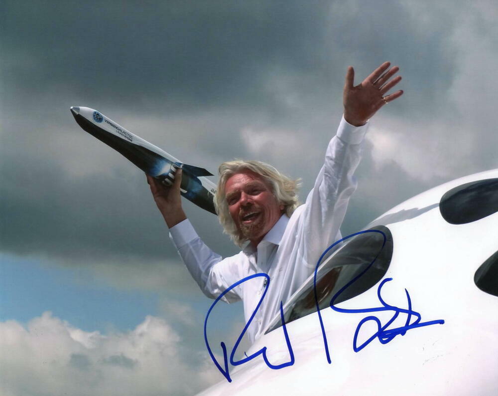 RICHARD BRANSON SIGNED AUTOGRAPH 8x10 Photo Poster painting - VIRGIN ATLANTIC FOUNDER, VERY RARE