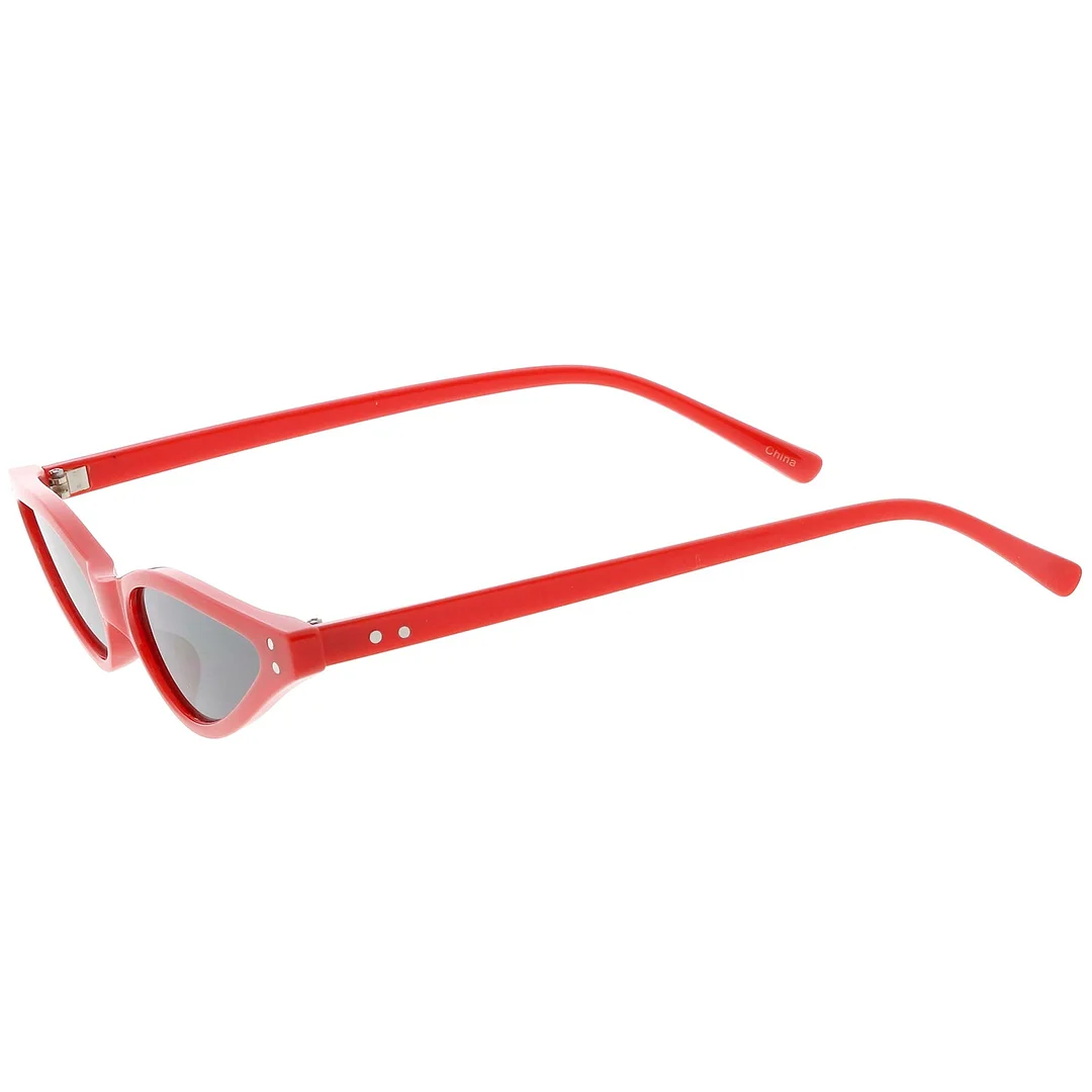 Extreme Thin Cat Eye glasses Neutral Colored Flat Lens 53mm