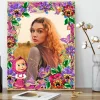 Diamond Painting Special Shape Floral Photo Frame -20*15