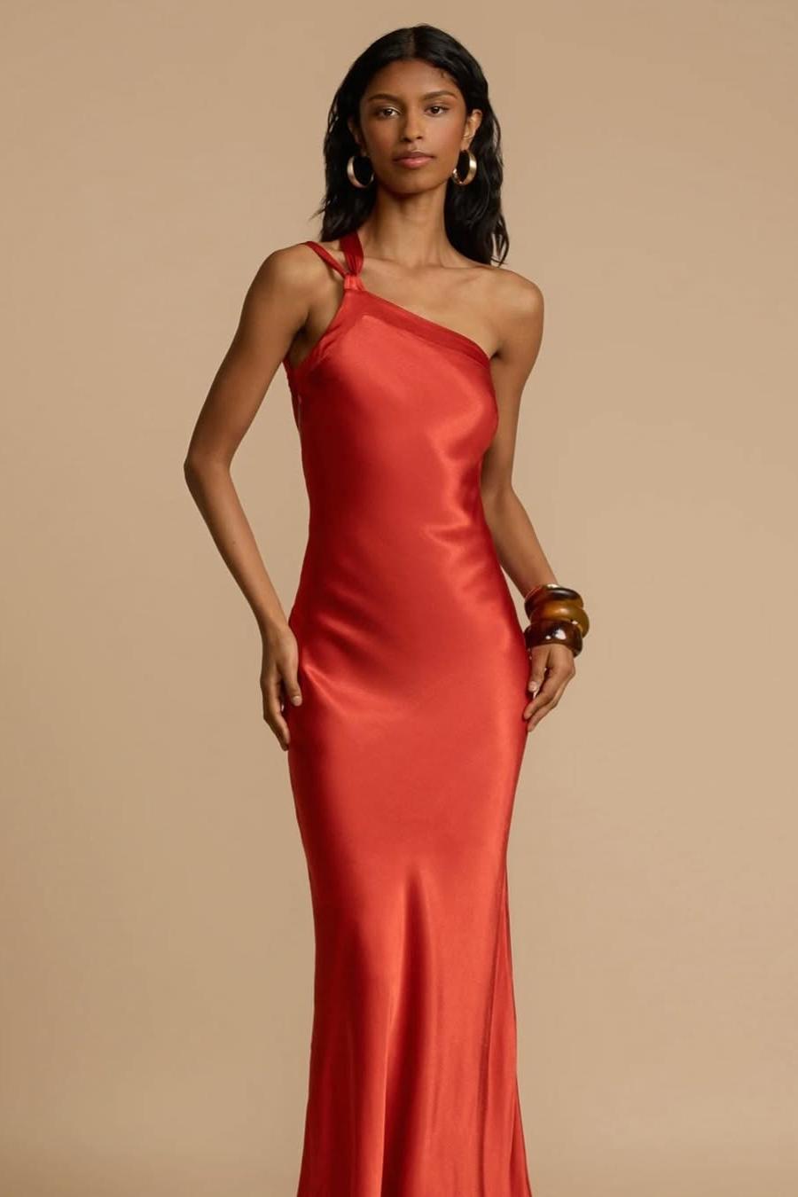 Lvs&Broner One Shoulder Sleeveless Backless Long Prom Dress With Ruffles