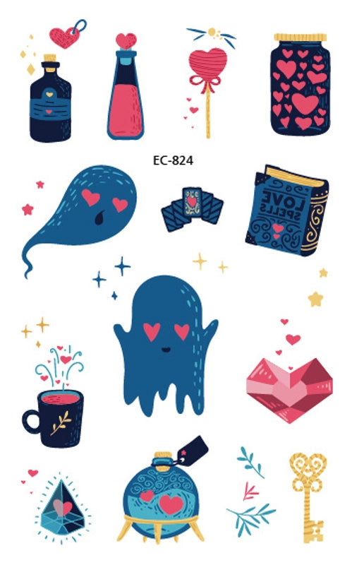 Halloween Pumpkin Masquerade Party Tattoo Stickers