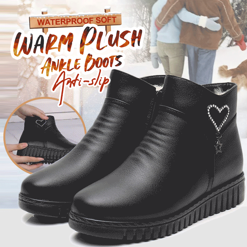 Waterproof Soft Warm Plush Ankle Boots Anti-slip