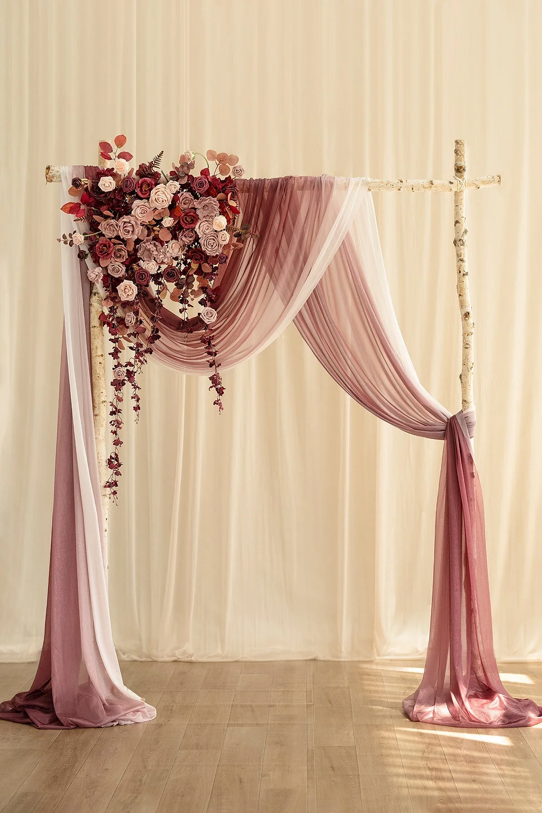 Flat Arch Decor in Burgundy & Dusty Rose