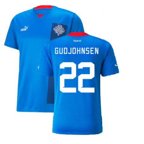 Iceland Eiður Guðjohnsen 22 Home Shirt Kit 2022-2023