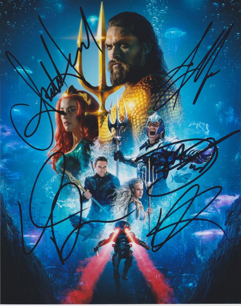 Aquaman Cast Signed Autographed Glossy 8x10 Photo Poster painting - COA Matching Holograms