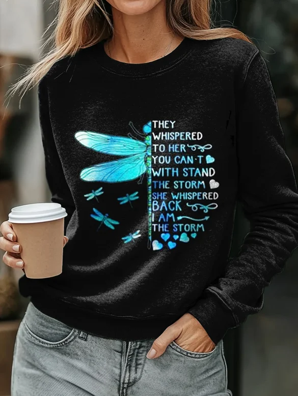 Hippie Dragonfly Art Print Casual Sweatshirt