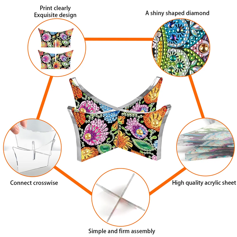 5D DIY Mandala Acrylic Diamond Painting Basketball Stand Diamond Fruit Plate Rack Kit