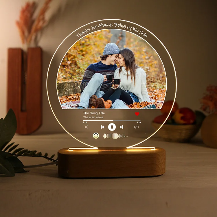 Personalized Couple Acrylic Night Light, Custom Photo And Audio Lamp Christmas Gifts