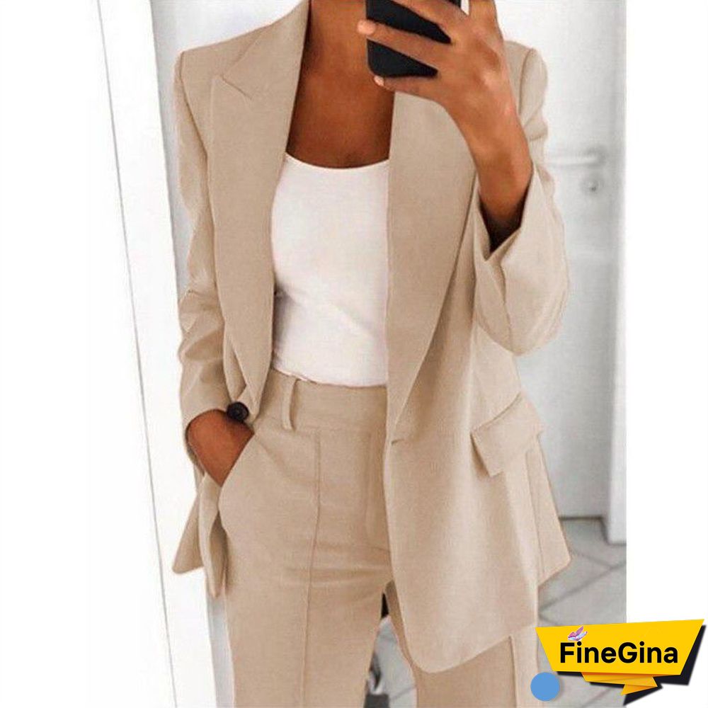 Boyfriend Women's One Button Blazer Suit Jacket