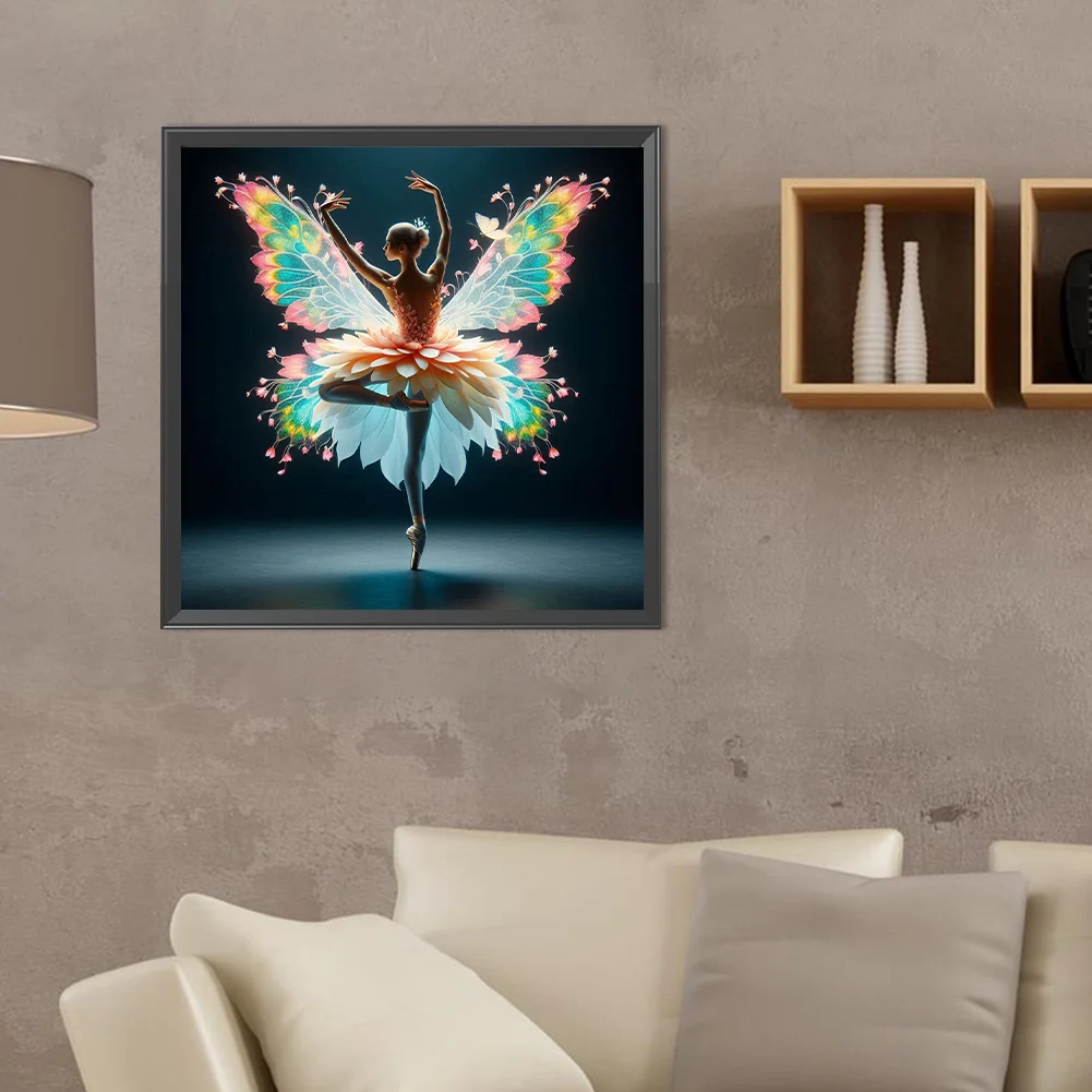 Diamond Painting - Full Round Drill - Butterfly Dancing Beauty(Canvas|40*40cm)