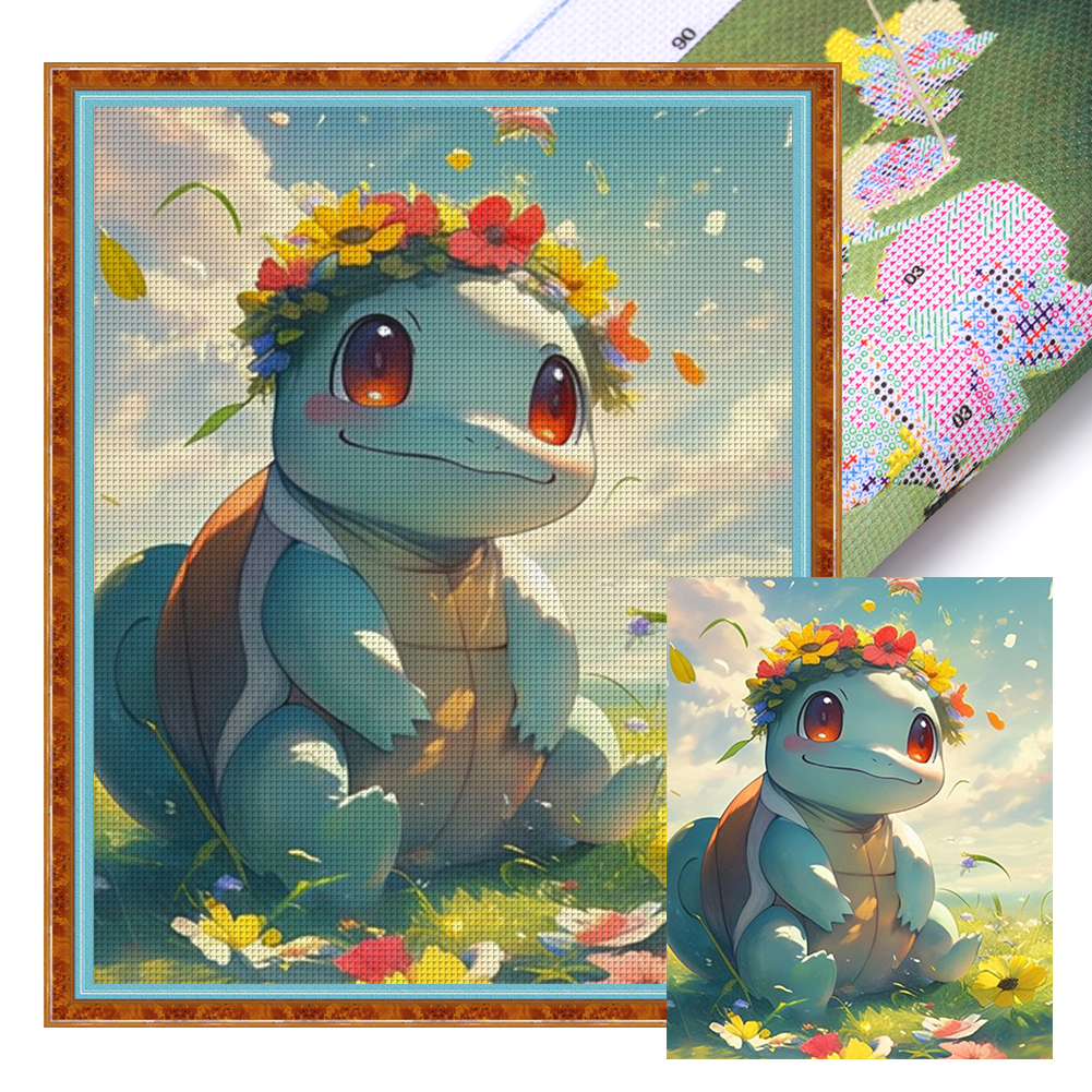 Squirtle Full 11CT Pre-stamped Canvas(40*50cm) Cross Stitch