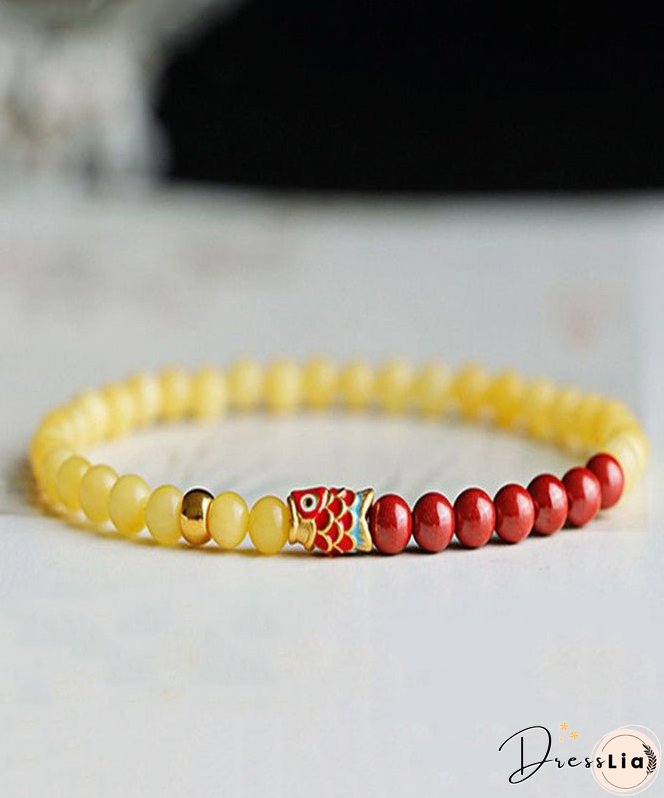 Handmade Inlaid Crystal Cinnaba Bracelet