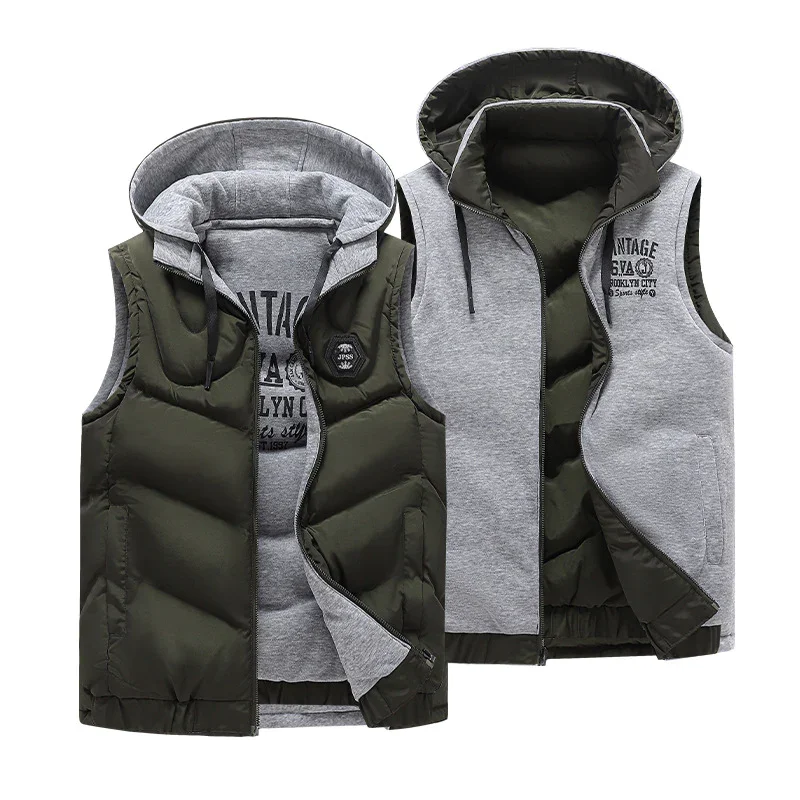 Men's Reversible Hooded Vest Jacket