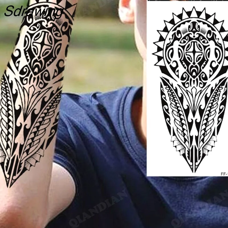 Sdrawing New Waterproof Temporary Tattoo Sticker Lion King Tiger Wolf Forest Mechanical Wild Boat Men Body Art Arm Fake Tatoo Women 328-0