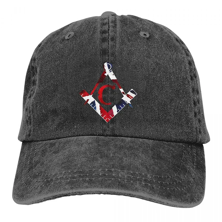 Pure Color Dad Hats British Womens Hat Sun Visor Baseball Caps Freemason Gold Square Compass Peaked Cap