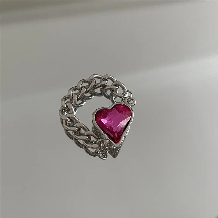 Heart Zircon Tassel Ring KERENTILA