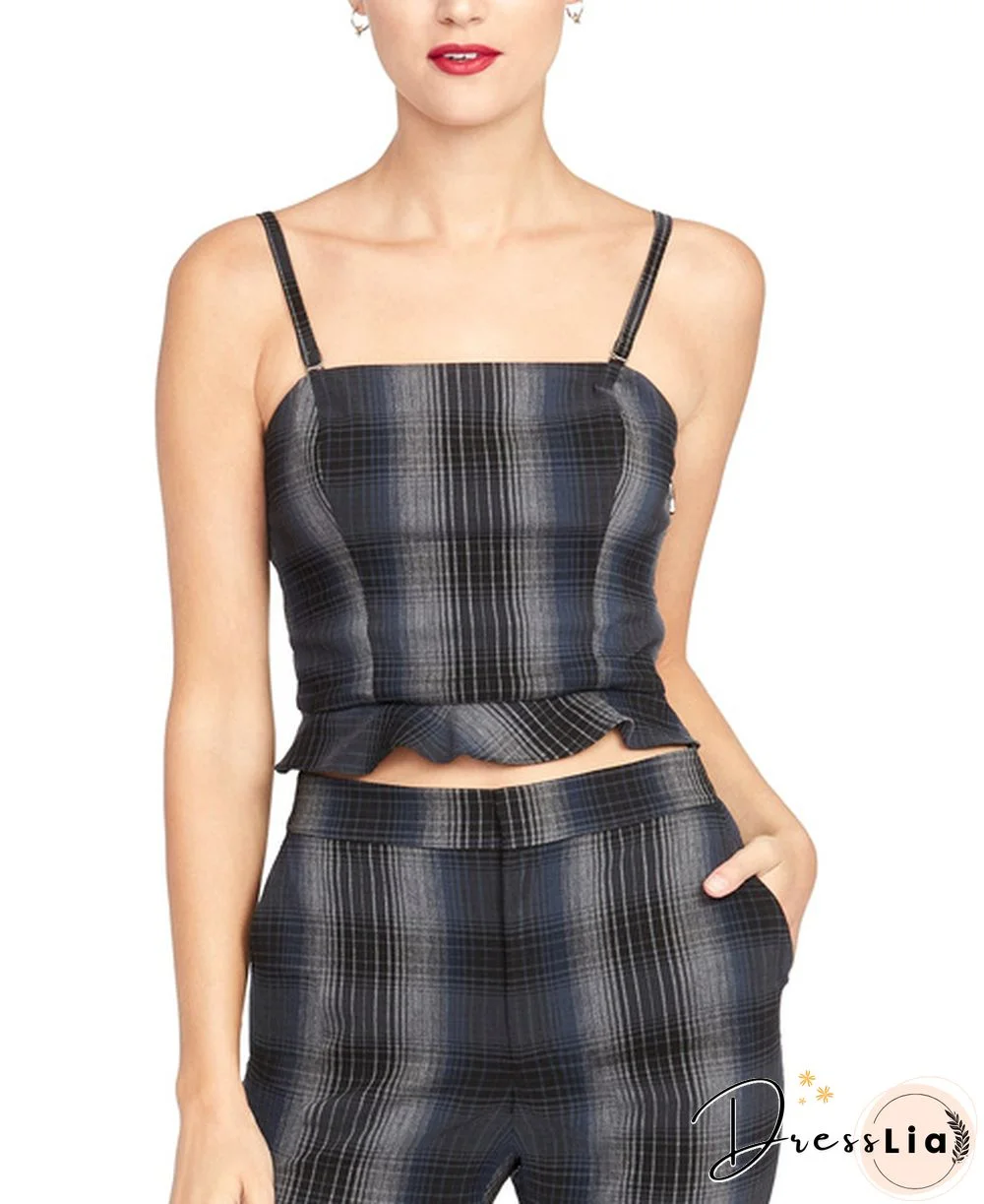 Rachel Rachel Roy | Plaid Bustier Top | Black