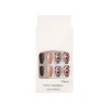 24 Pièces Faux Ongles Marron Naturel avec Motif Coeur