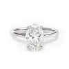 18K White Gold 2ct Oval Cut Lab Diamond Slim Band Solitaire Ring