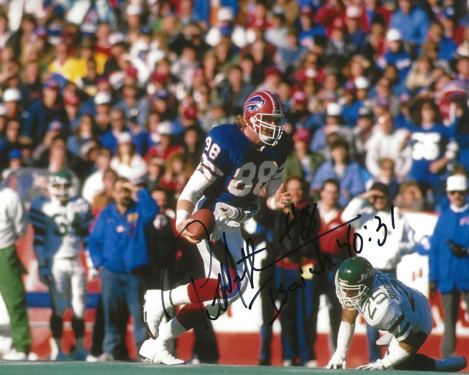 Pete Metzelaars signed Buffalo Bills 8x10 Photo Poster painting autographed