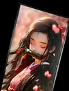 3D Decorative Paint of Light Guide Transformation Kamado Nezuko with LED - Demon Slayer: Kimetsu No Yaiba Decorative Painting - momo Studio