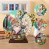 DIY Special Shape Garden Gnome Diamond Painting Spinning Calendar Kit