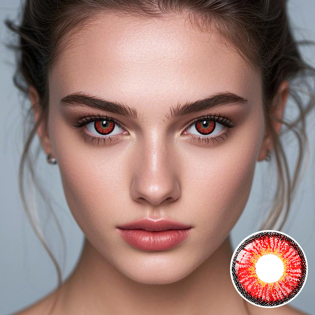 Neon Red Contact Lenses