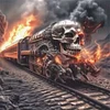 Skeleton Train-11CT Stamped Cross Stitch 40*40cm/15.75*15.75in
