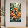 Diamond Painting-DIY Full Round Drill Fox Family(70*40 CM)
