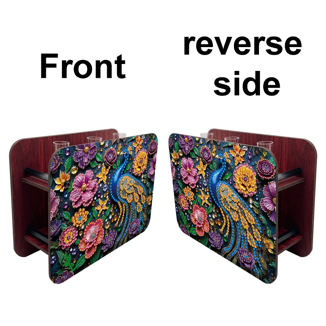 Gem Peacock DIY Diamond Painting Wooden Tube Vase for Adults Gift Home Decor