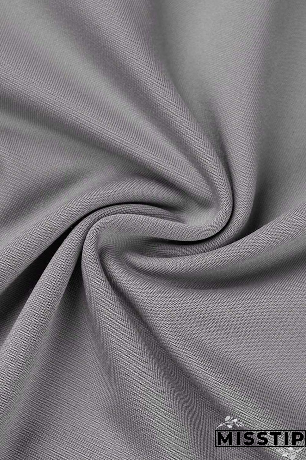 Grey Casual Solid Patchwork O Neck Plus Size Two Pieces