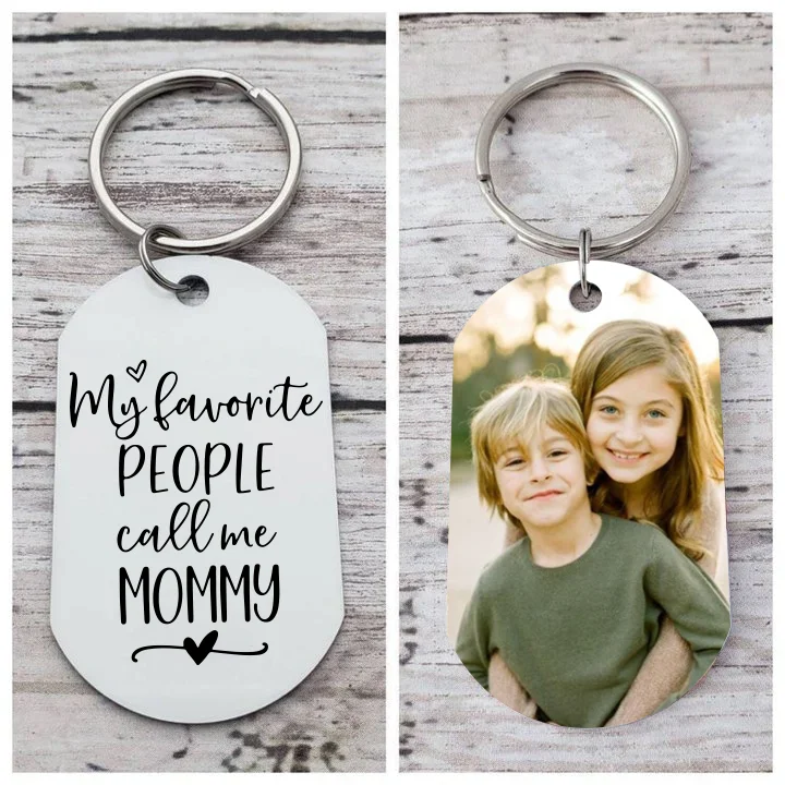 Personalized Photo Keychain My Favorite People Call Me Mommy Keyring Mothers Day Gifts