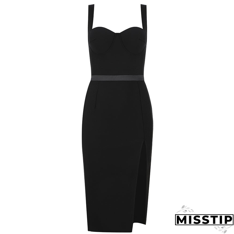 Strappy Sleeveless Slit Midi Bandage Dress PP20018