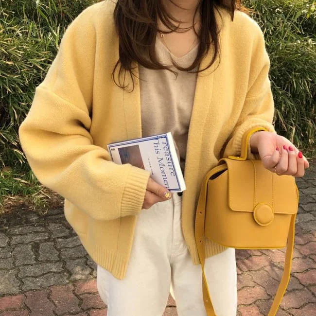 Mango Yellow Cardigan