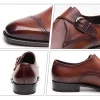 High Grade Mens Monk Strap Shoes Genuine Leather