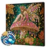 Mushroom Butterfly Girl Framed Special Shape Diamond Painting Kit 25x25cm
