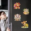 (US Local)6Pcs Diamond Painting Refrigerator Magnets Diamond Art Kits (Flower Animal)
