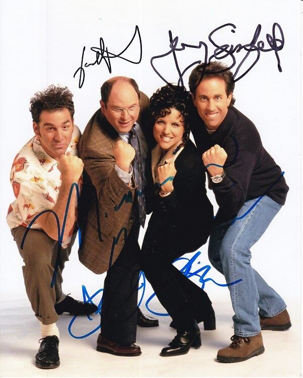 SEINFELD signed CAST Photo Poster painting JERRY JULIA LOUIS-DREYFUS MICHAEL RICHARDS + JASON